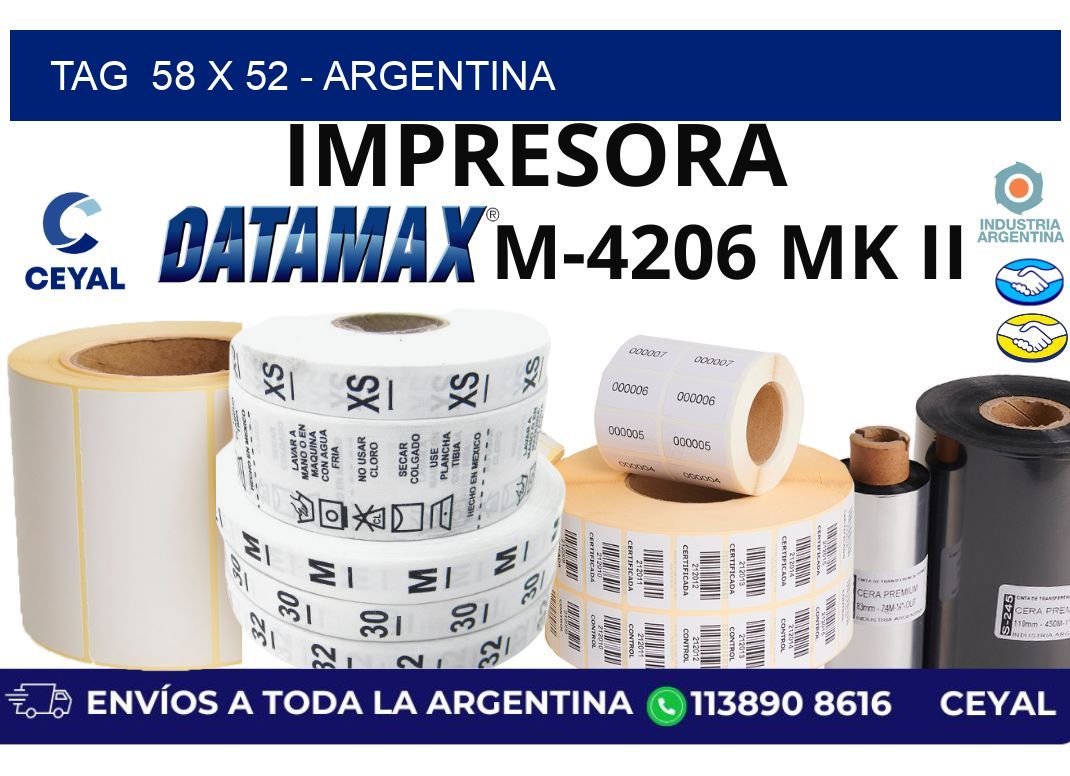 tag  58 x 52 – Argentina