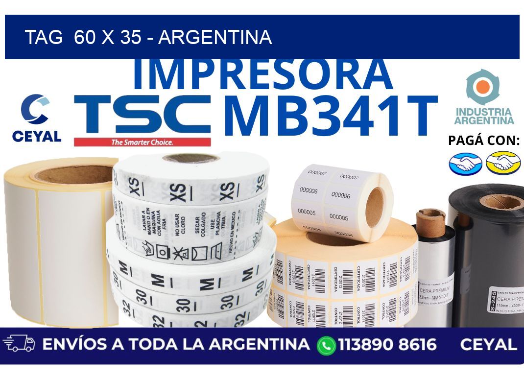 tag  60 x 35 - Argentina