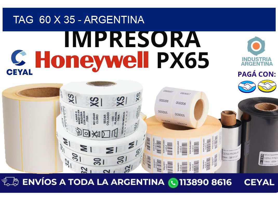 tag  60 x 35 - Argentina