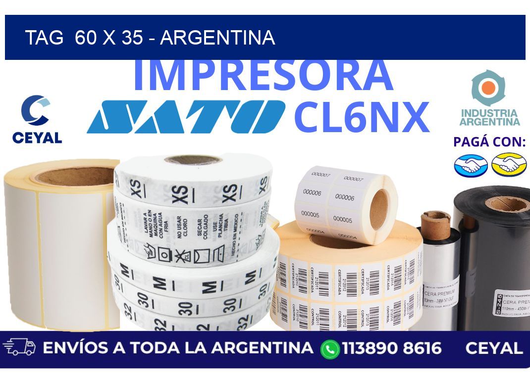 tag  60 x 35 – Argentina