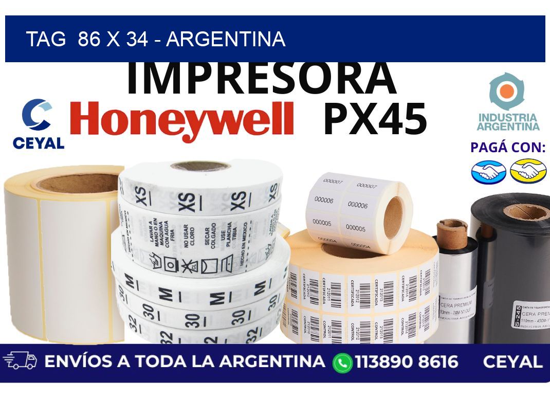 tag  86 x 34 - Argentina