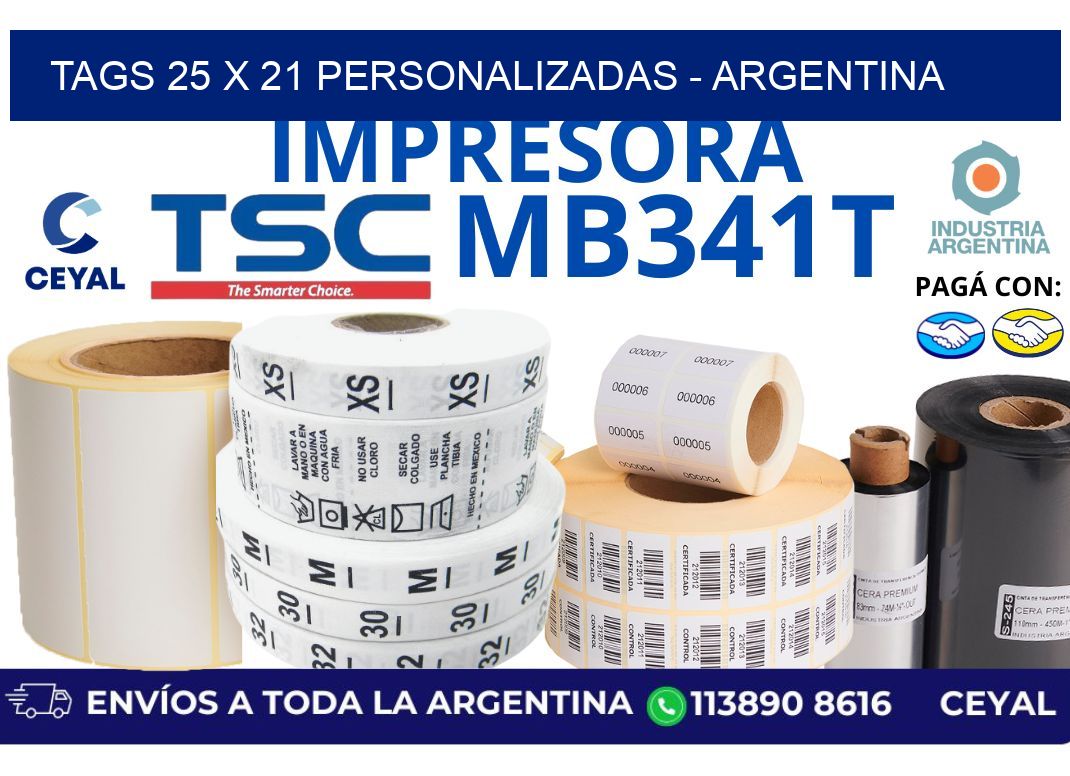 tags 25 x 21 personalizadas - Argentina