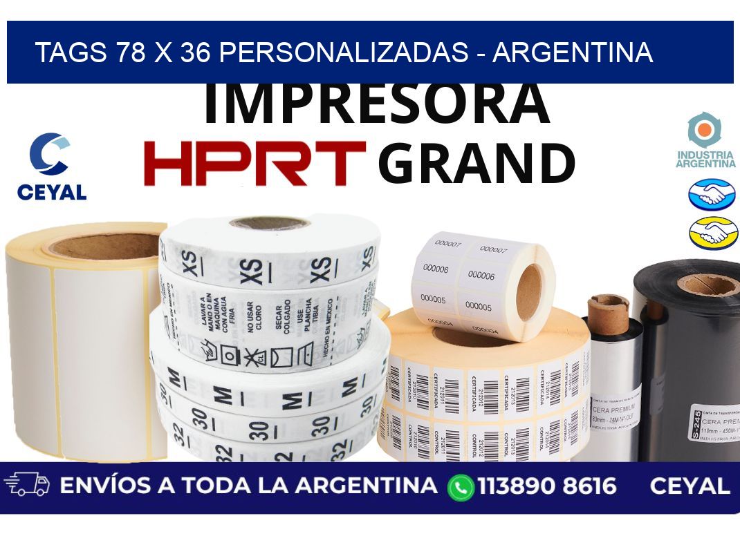 tags 78 x 36 personalizadas - Argentina