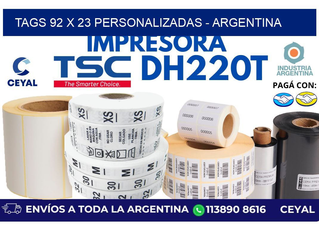 tags 92 x 23 personalizadas - Argentina