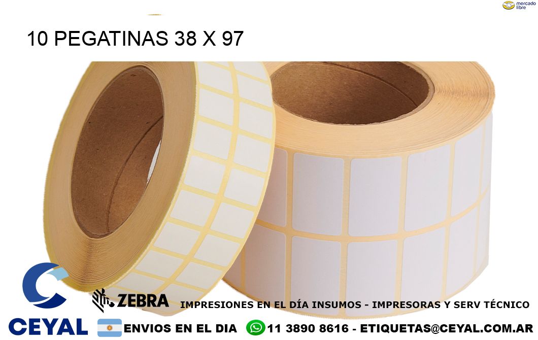10 PEGATINAS 38 x 97