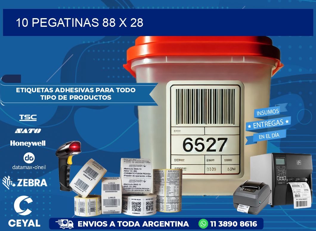 10 PEGATINAS 88 x 28