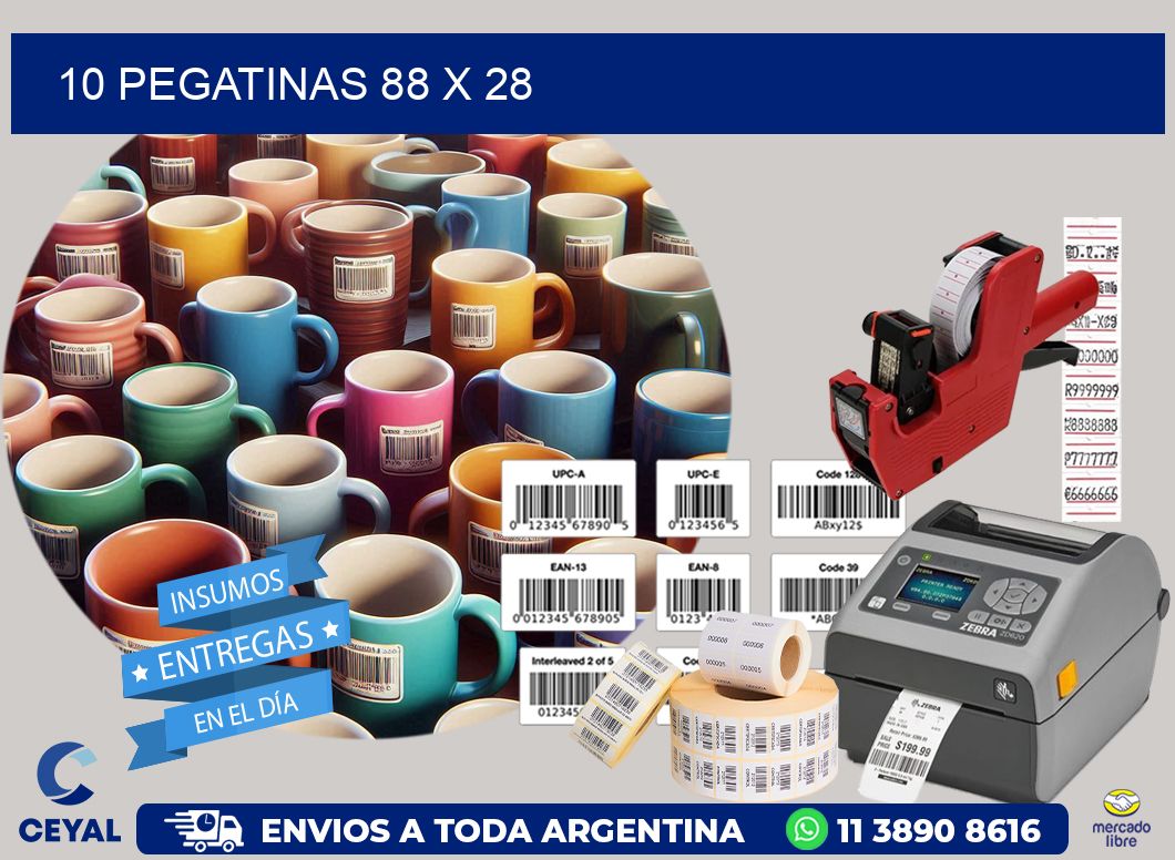 10 PEGATINAS 88 x 28