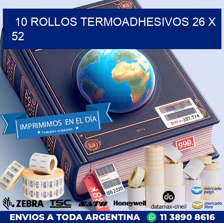 10 ROLLOS TERMOADHESIVOS 26 x 52