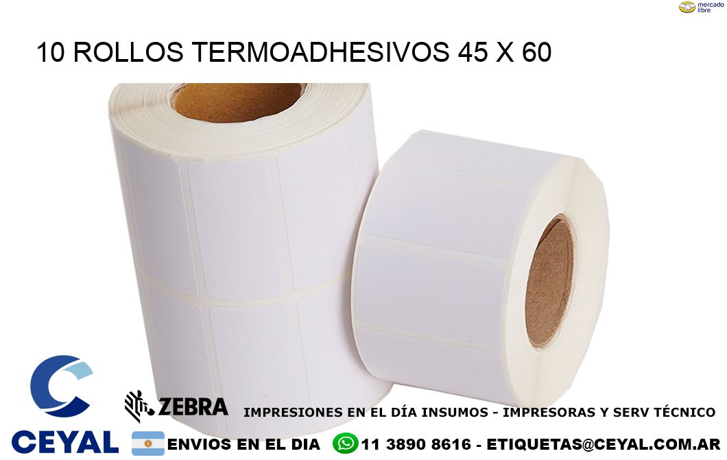 10 ROLLOS TERMOADHESIVOS 45 x 60