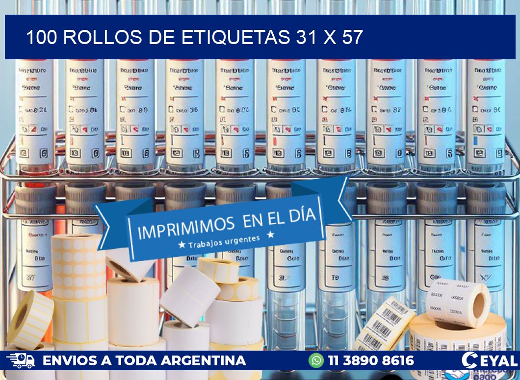 100 ROLLOS DE ETIQUETAS 31 x 57