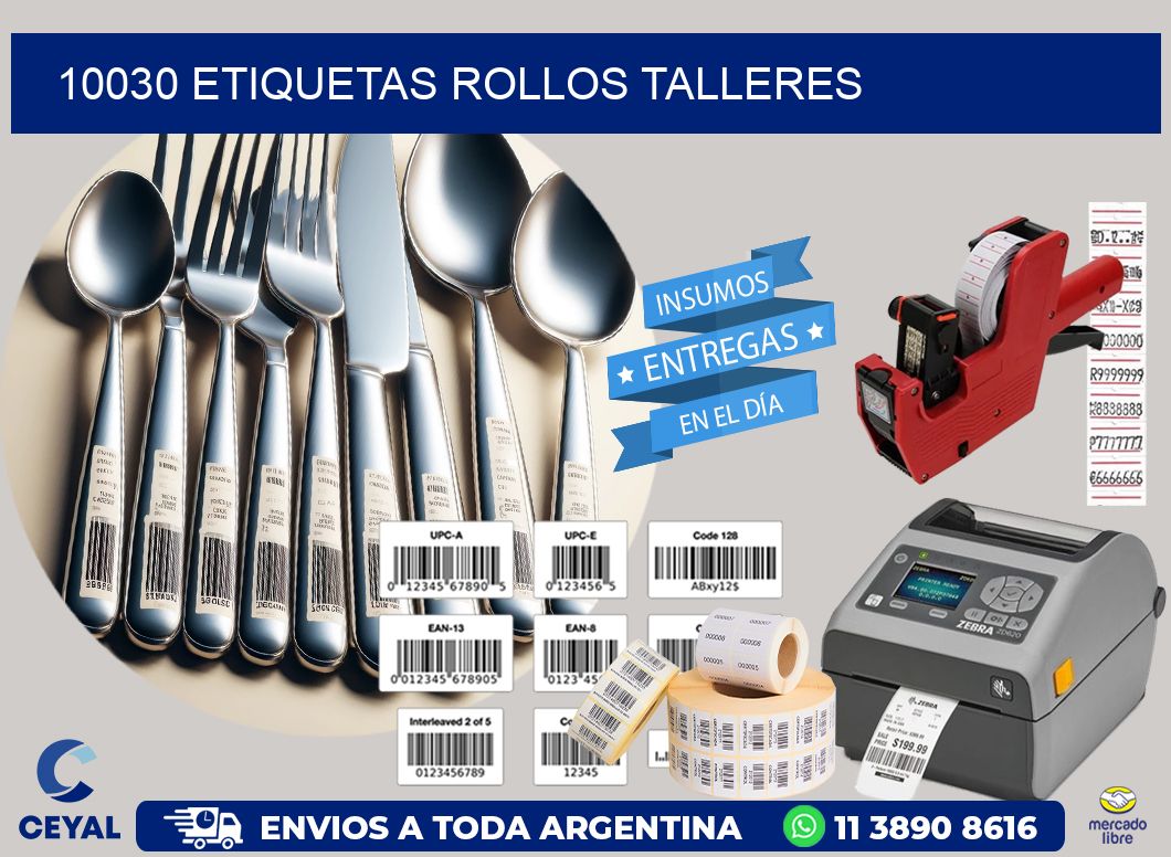 10030 etiquetas rollos TALLERES