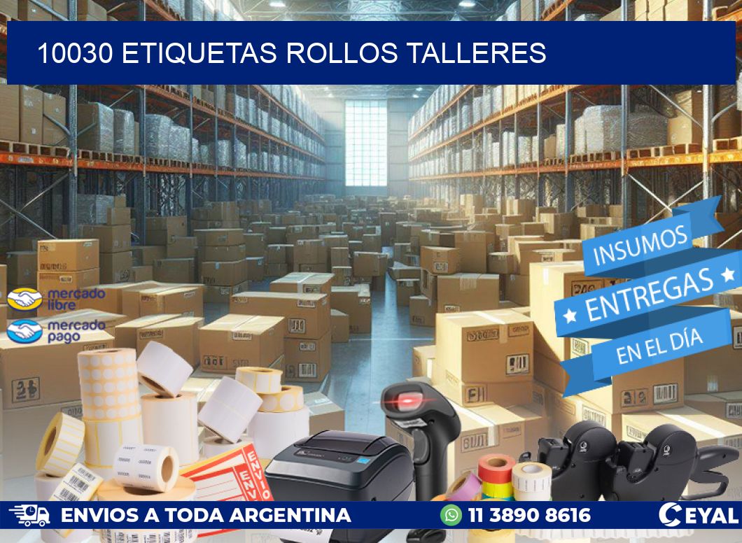 10030 etiquetas rollos TALLERES