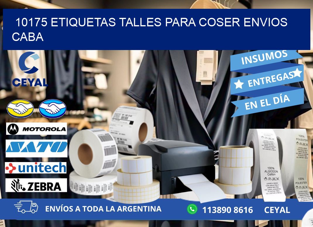 10175 ETIQUETAS TALLES PARA COSER ENVIOS CABA