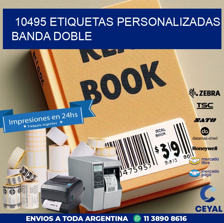 10495 Etiquetas personalizadas banda doble