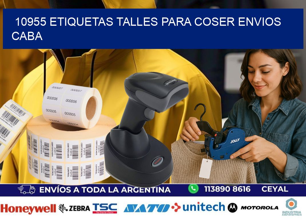 10955 ETIQUETAS TALLES PARA COSER ENVIOS CABA