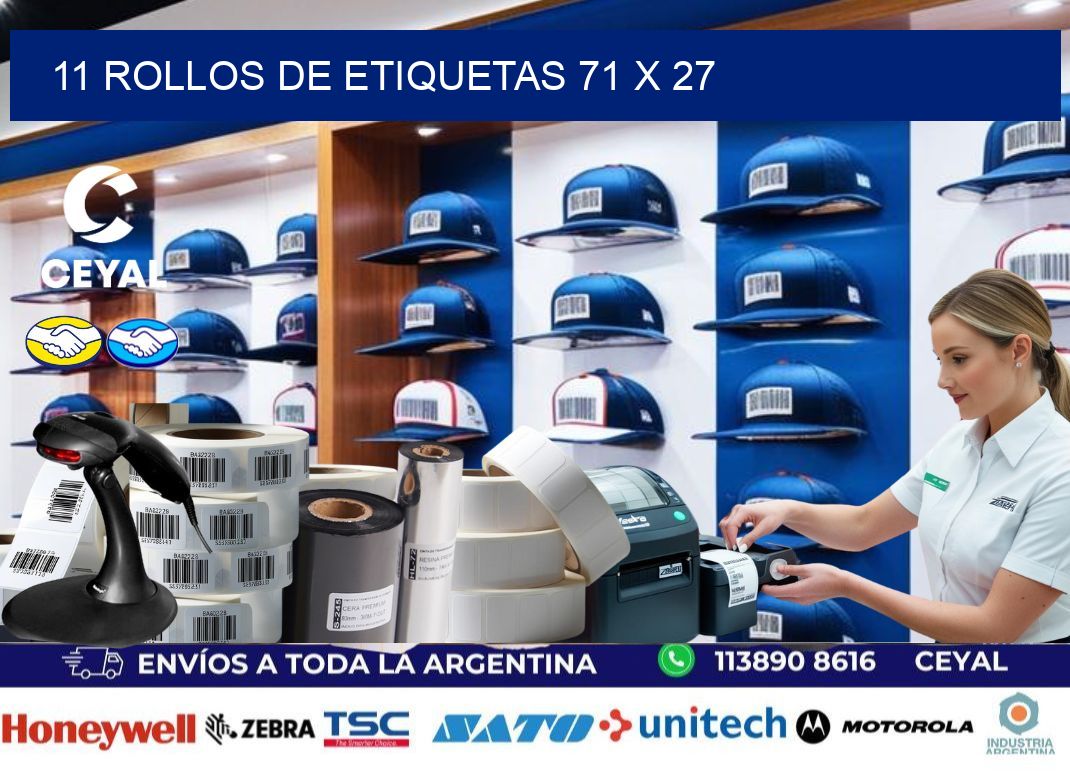 11 ROLLOS DE ETIQUETAS 71 x 27