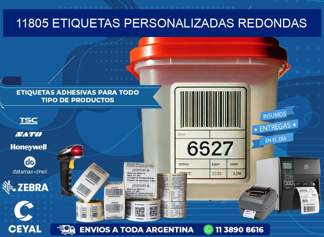 11805 Etiquetas personalizadas redondas