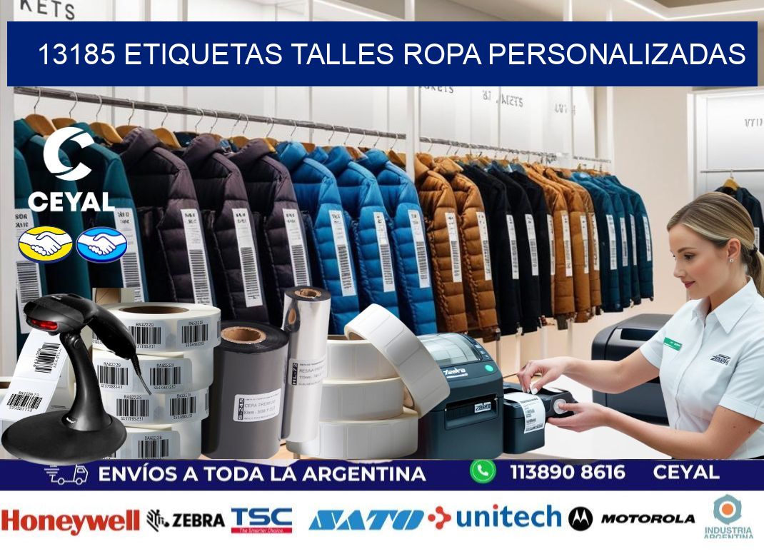 13185 ETIQUETAS TALLES ROPA PERSONALIZADAS
