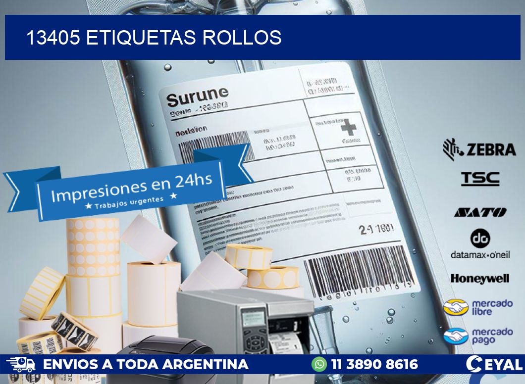 13405 etiquetas rollos