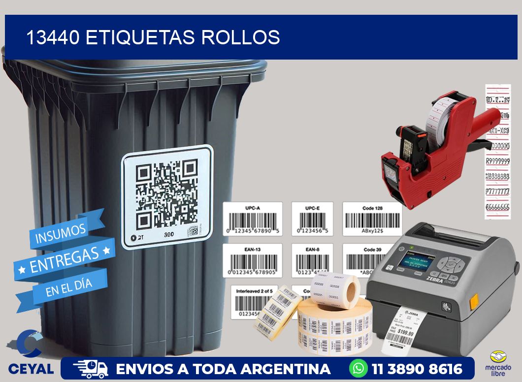 13440 etiquetas rollos