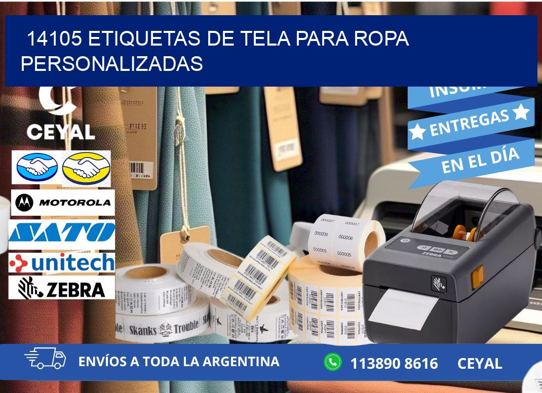 14105 Etiquetas de tela para ropa personalizadas