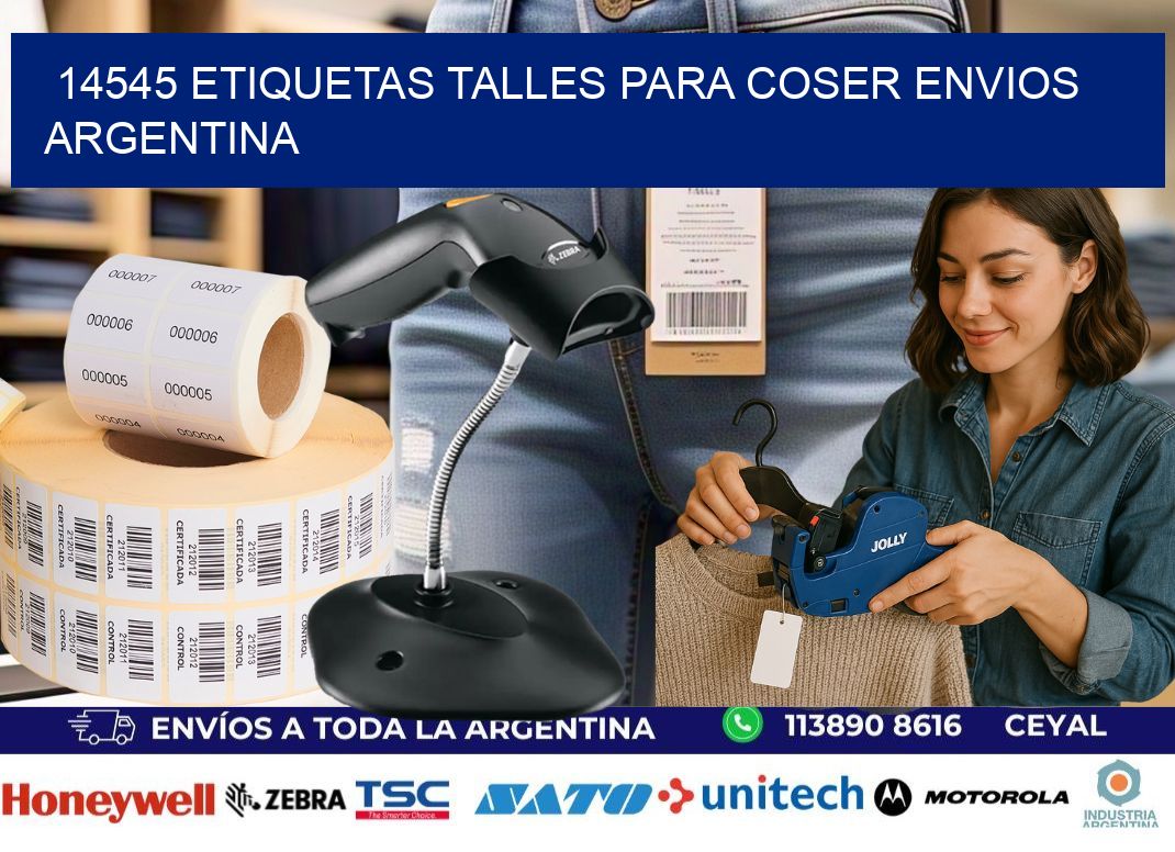 14545 ETIQUETAS TALLES PARA COSER ENVIOS ARGENTINA