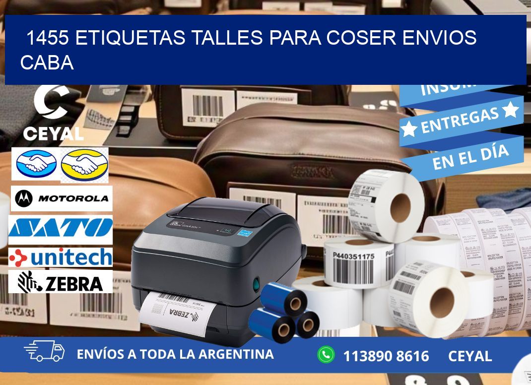 1455 ETIQUETAS TALLES PARA COSER ENVIOS CABA