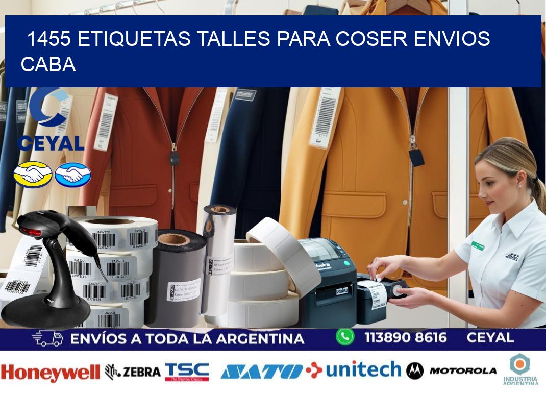 1455 ETIQUETAS TALLES PARA COSER ENVIOS CABA