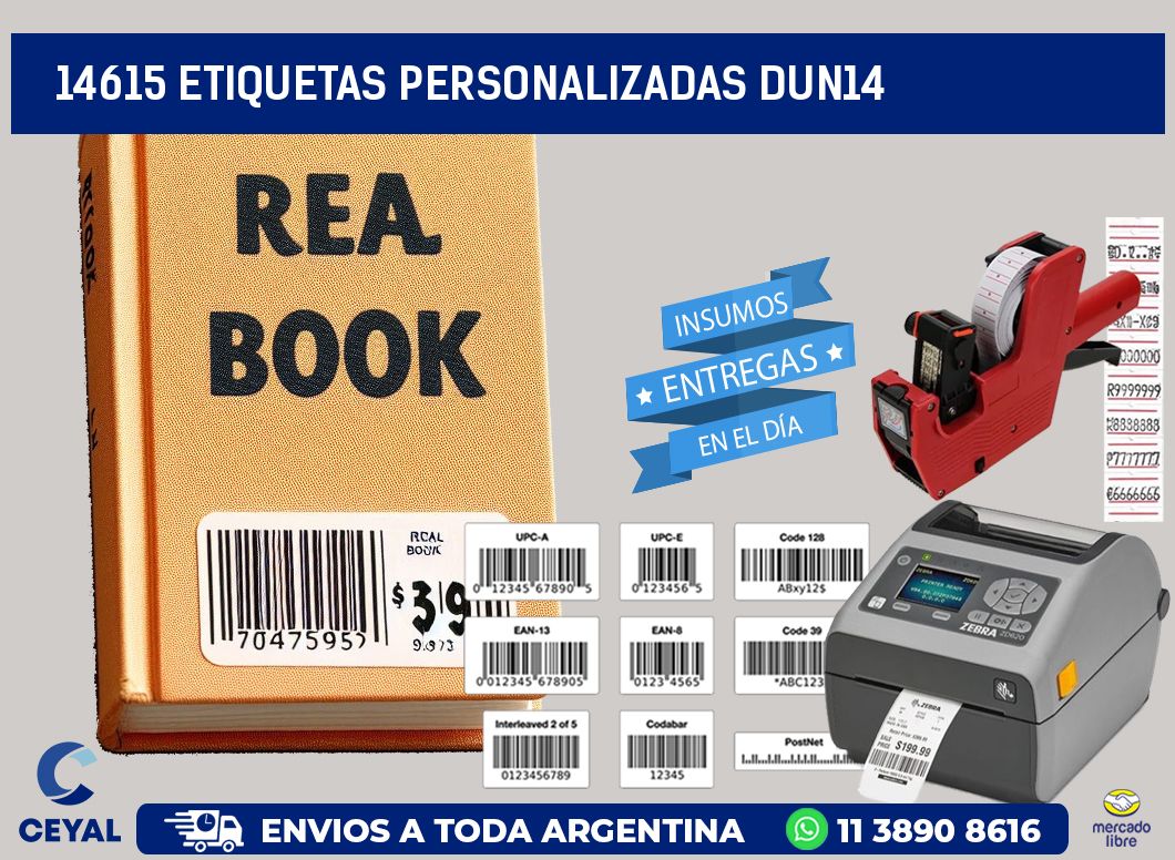 14615 Etiquetas personalizadas dun14