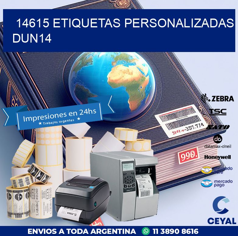 14615 Etiquetas personalizadas dun14