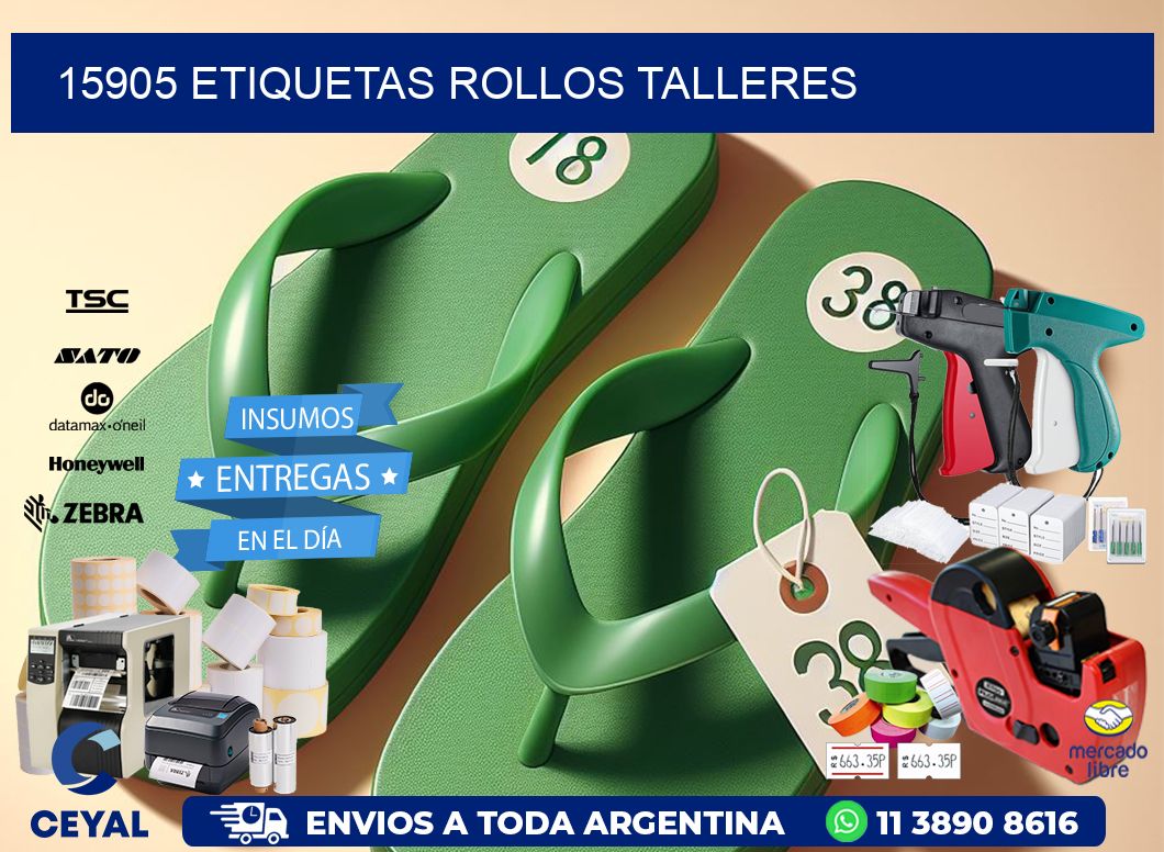 15905 etiquetas rollos TALLERES