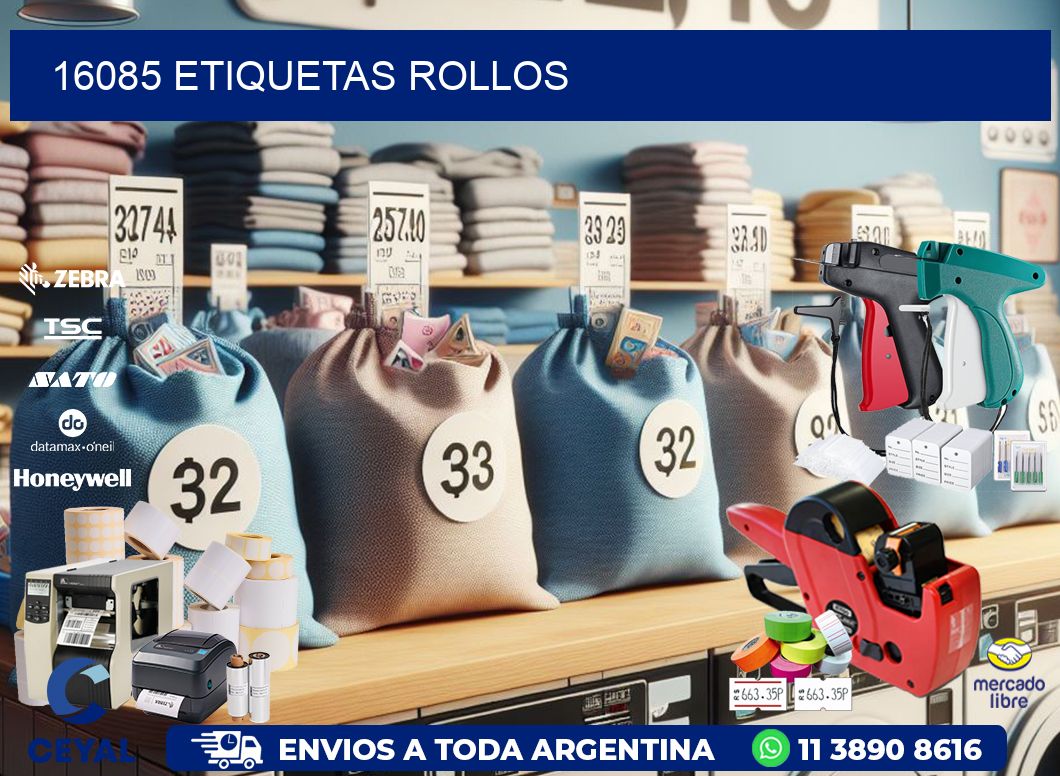 16085 etiquetas rollos