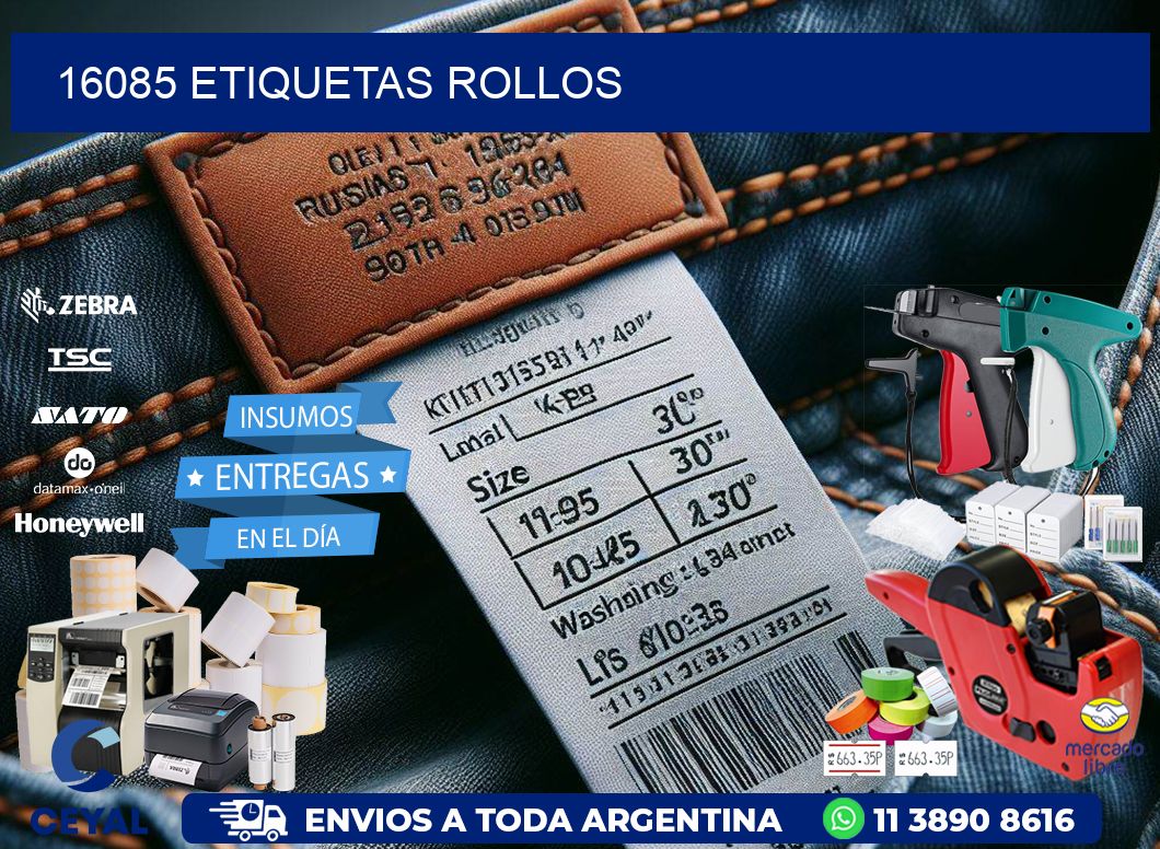 16085 etiquetas rollos