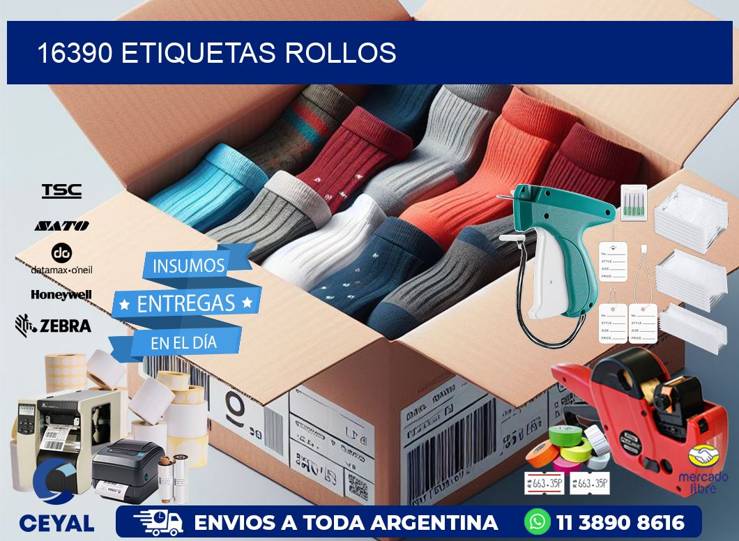 16390 etiquetas rollos