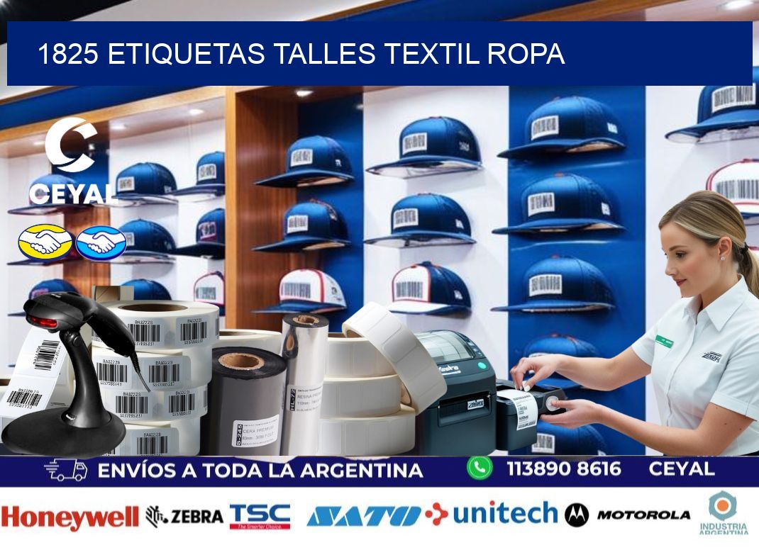 1825 ETIQUETAS TALLES TEXTIL ROPA