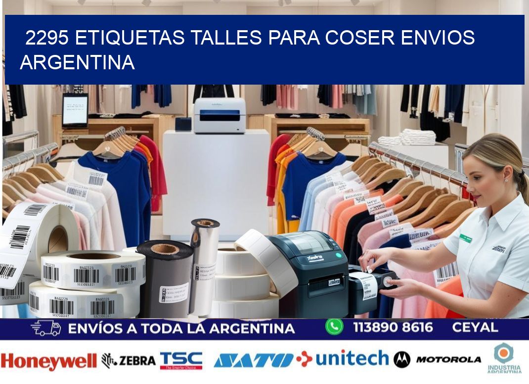 2295 ETIQUETAS TALLES PARA COSER ENVIOS ARGENTINA