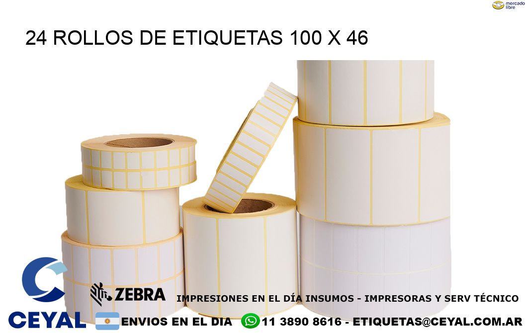24 ROLLOS DE ETIQUETAS 100 x 46