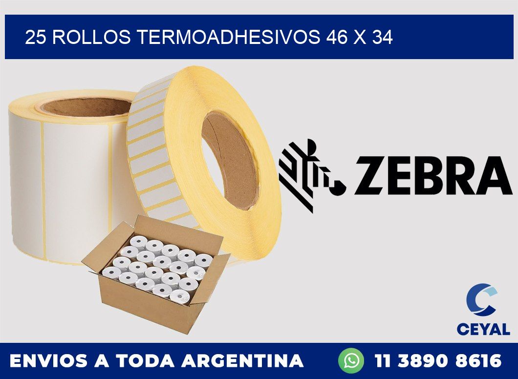 25 ROLLOS TERMOADHESIVOS 46 x 34