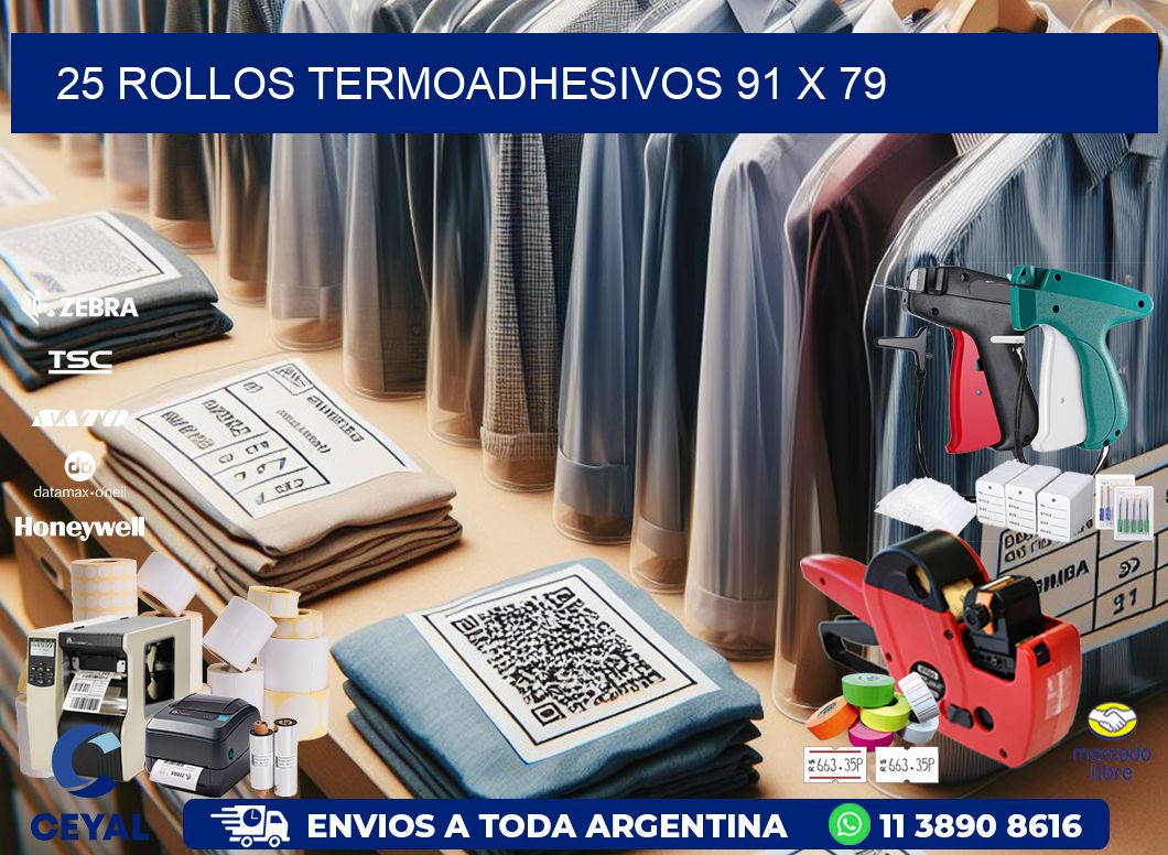 25 ROLLOS TERMOADHESIVOS 91 x 79