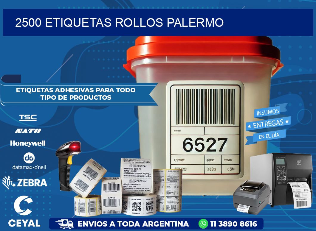 2500 etiquetas rollos PALERMO