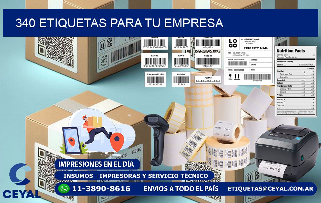 340 etiquetas para tu empresa