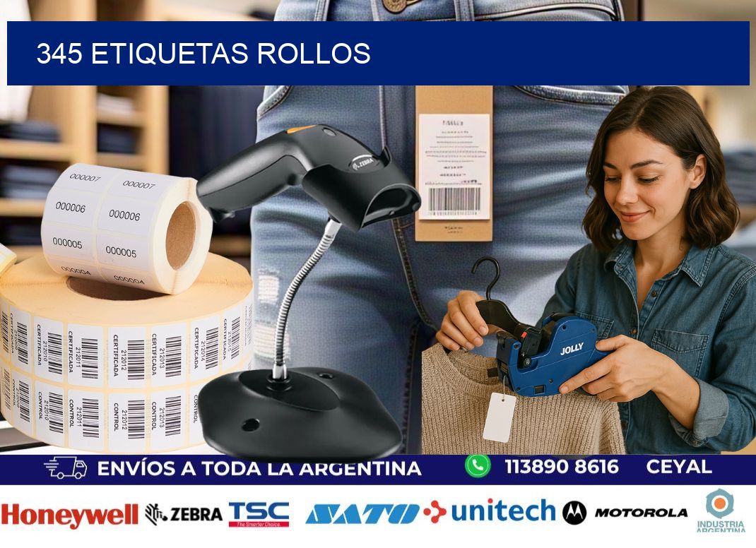 345 etiquetas rollos