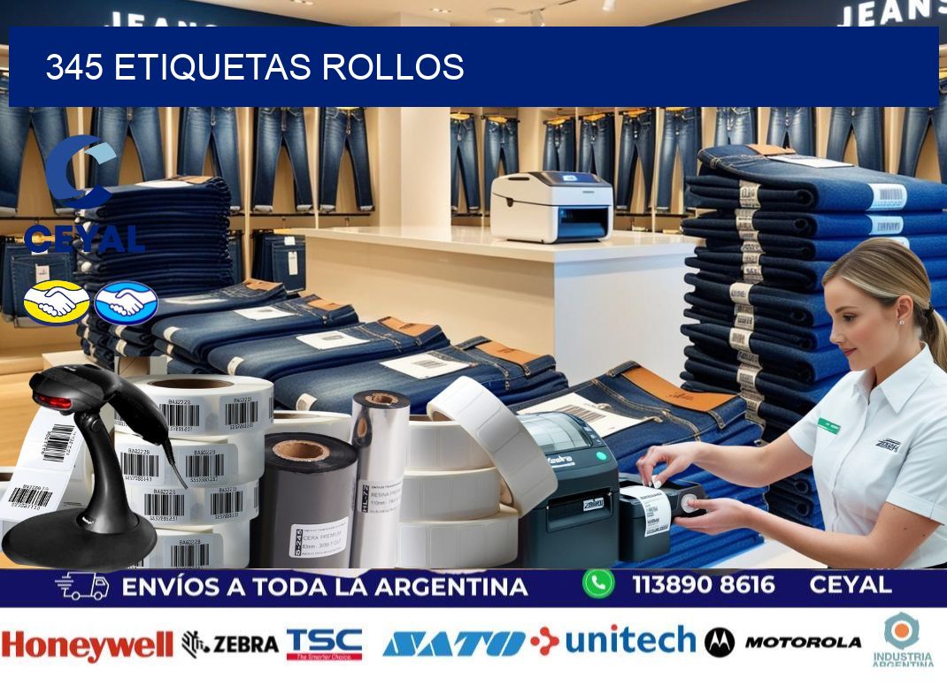 345 etiquetas rollos