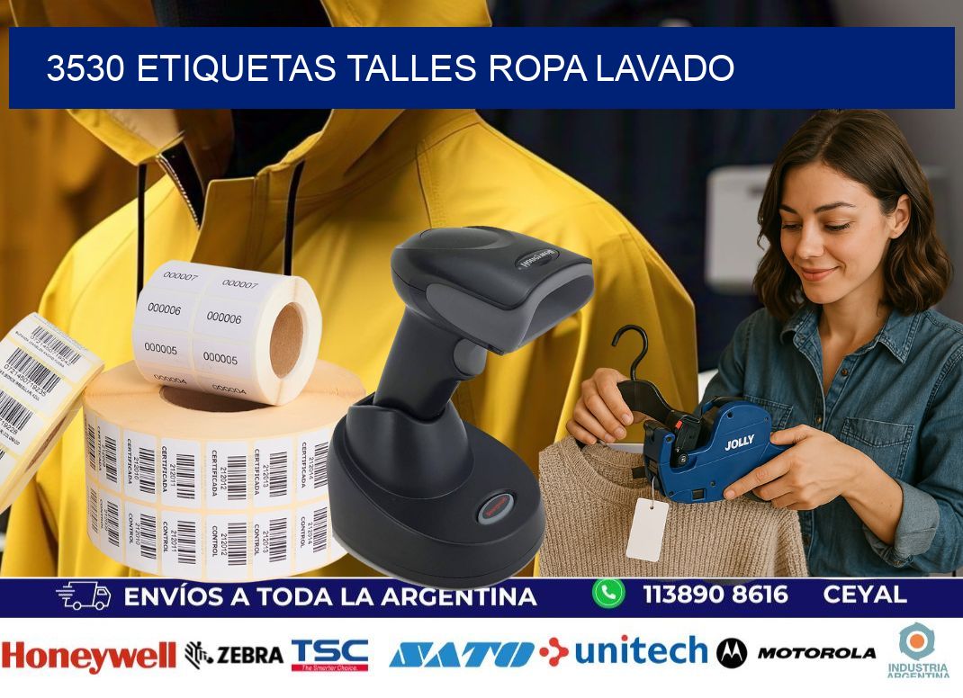3530 ETIQUETAS TALLES ROPA LAVADO