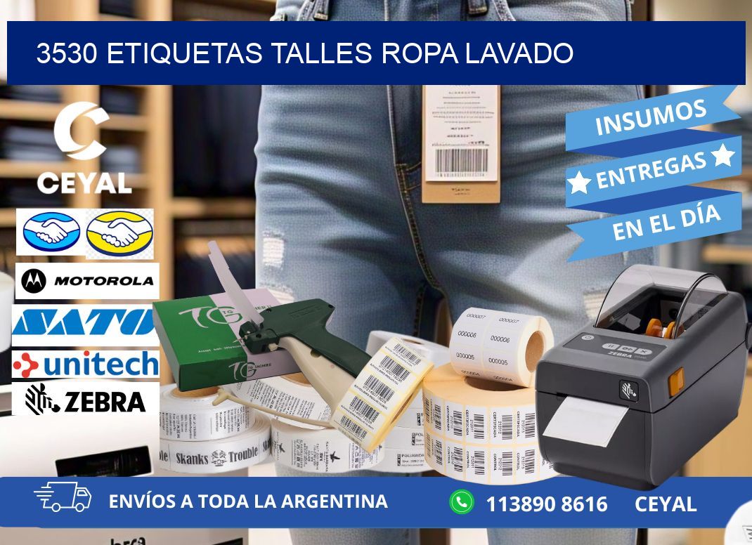 3530 ETIQUETAS TALLES ROPA LAVADO