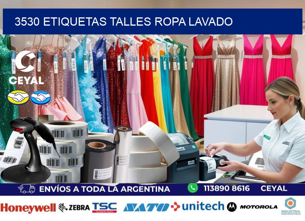 3530 ETIQUETAS TALLES ROPA LAVADO