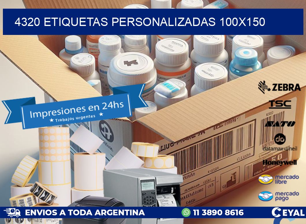 4320 Etiquetas personalizadas 100x150