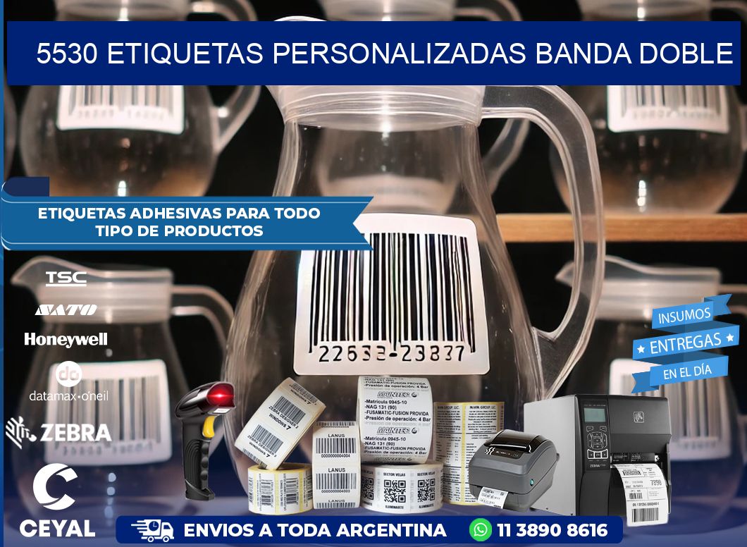 5530 Etiquetas personalizadas banda doble