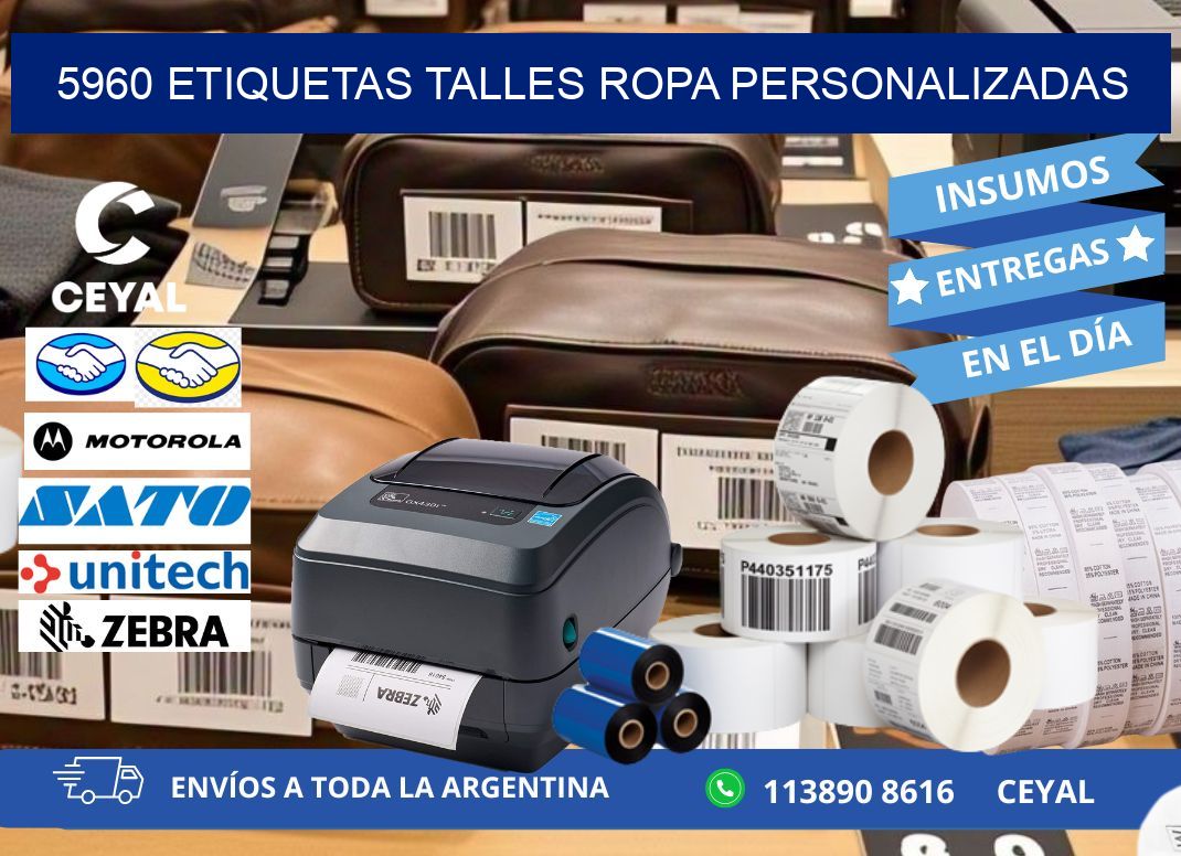 5960 ETIQUETAS TALLES ROPA PERSONALIZADAS