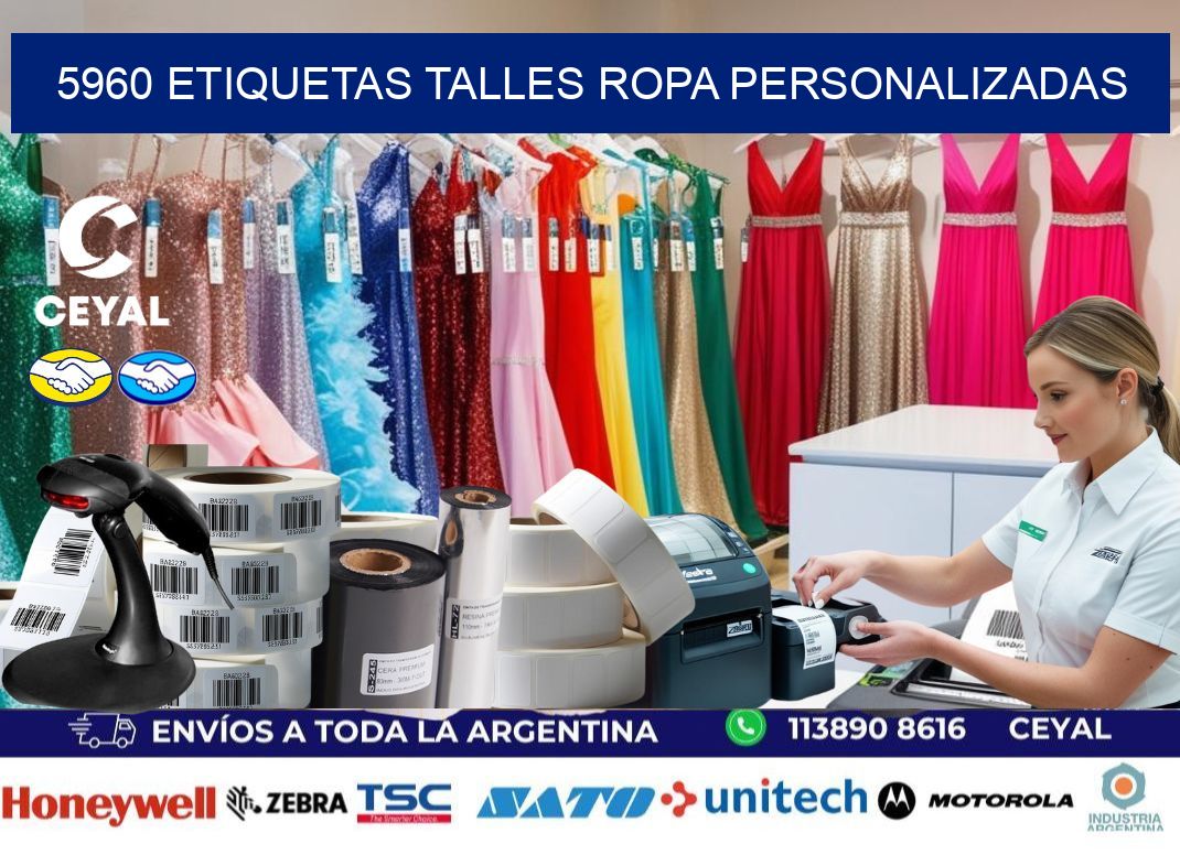 5960 ETIQUETAS TALLES ROPA PERSONALIZADAS